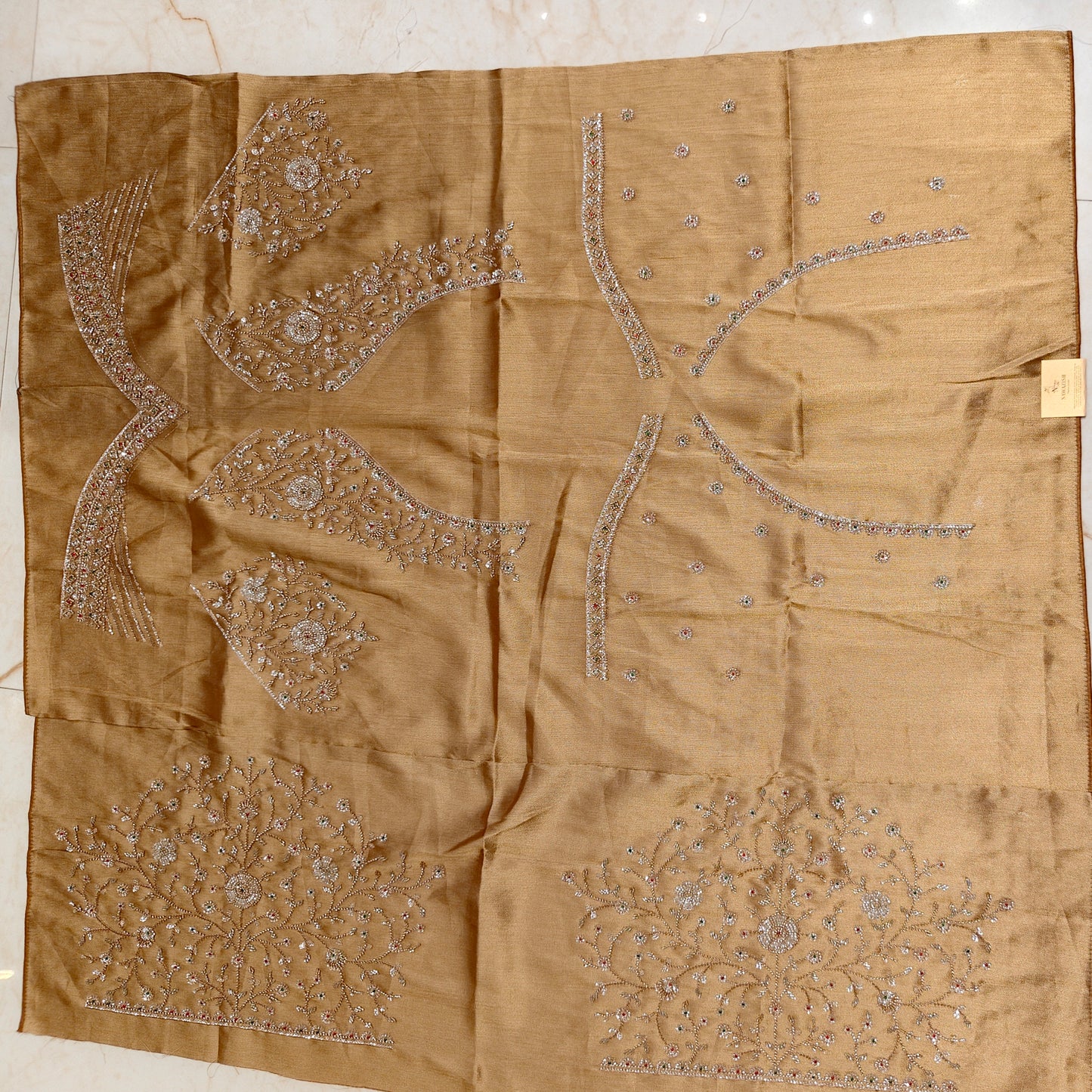 Rose Gold Tissue Saree