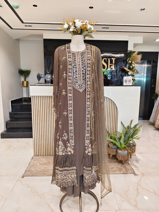 Mehndi Green Kurta Sharara Set