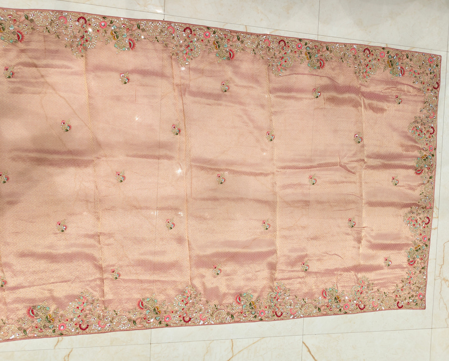 Baby Pink Tissue Saree