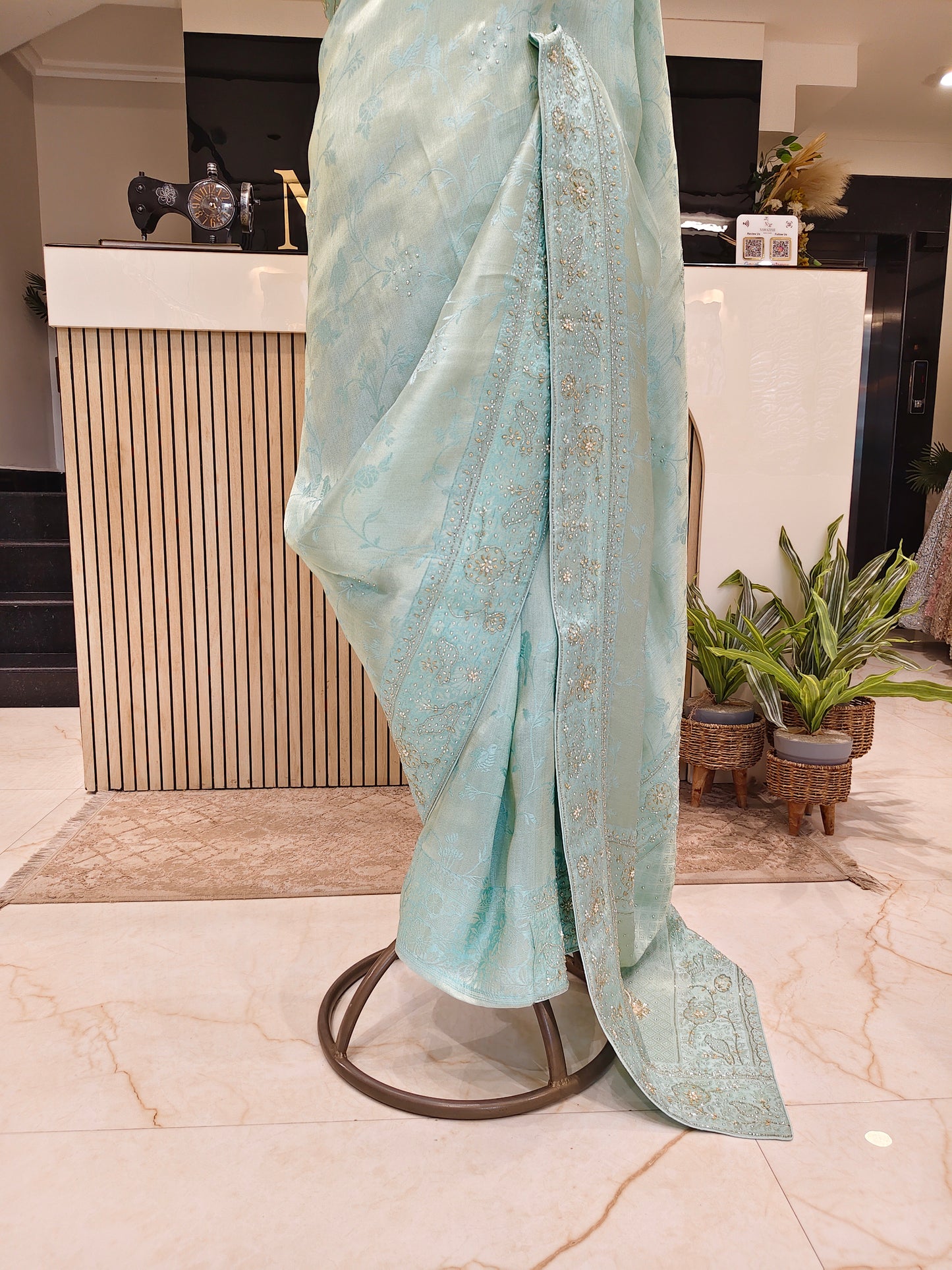 Mint Green Tissue Saree