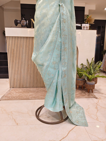 Mint Green Tissue Saree