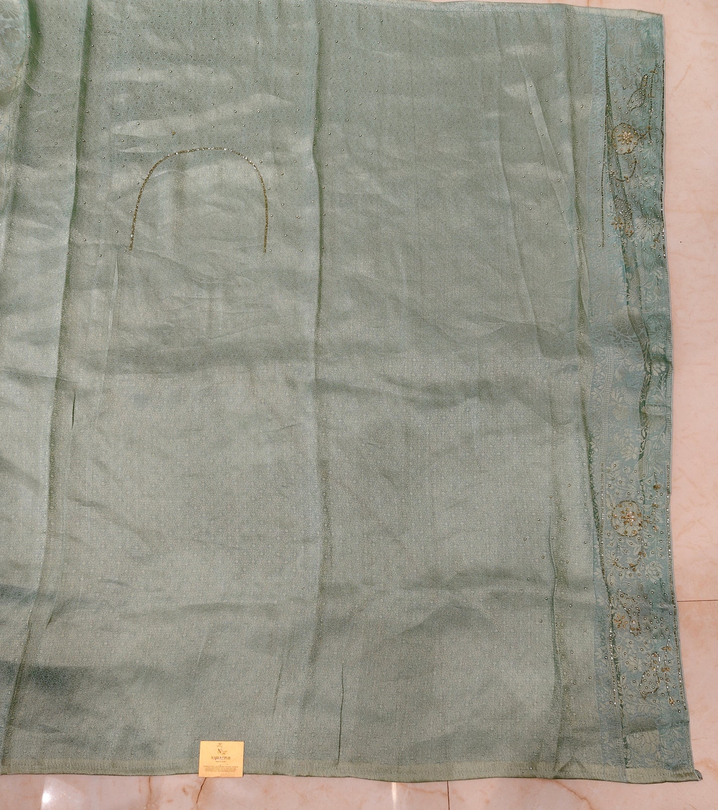 Mint Green Tissue Saree