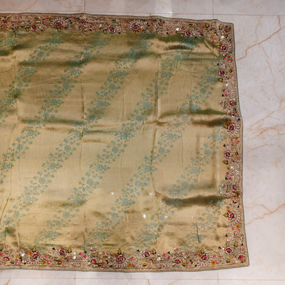 Mehndi Green Jacquard Tissue Saree