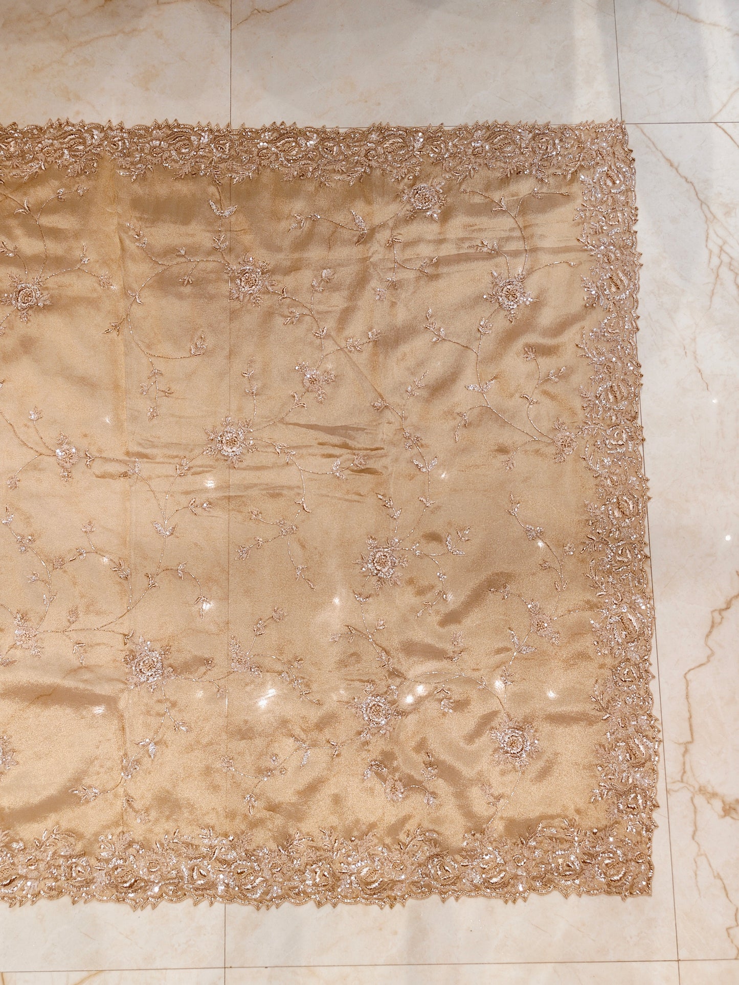 Golden Jacquard Tissue Saree