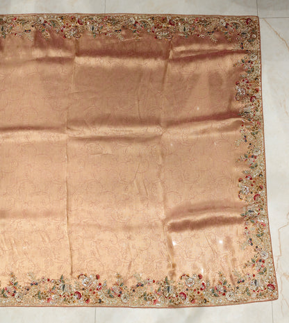 Pink & Cherry Red Jacquard Tissue Saree