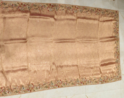 Pink & Cherry Red Jacquard Tissue Saree