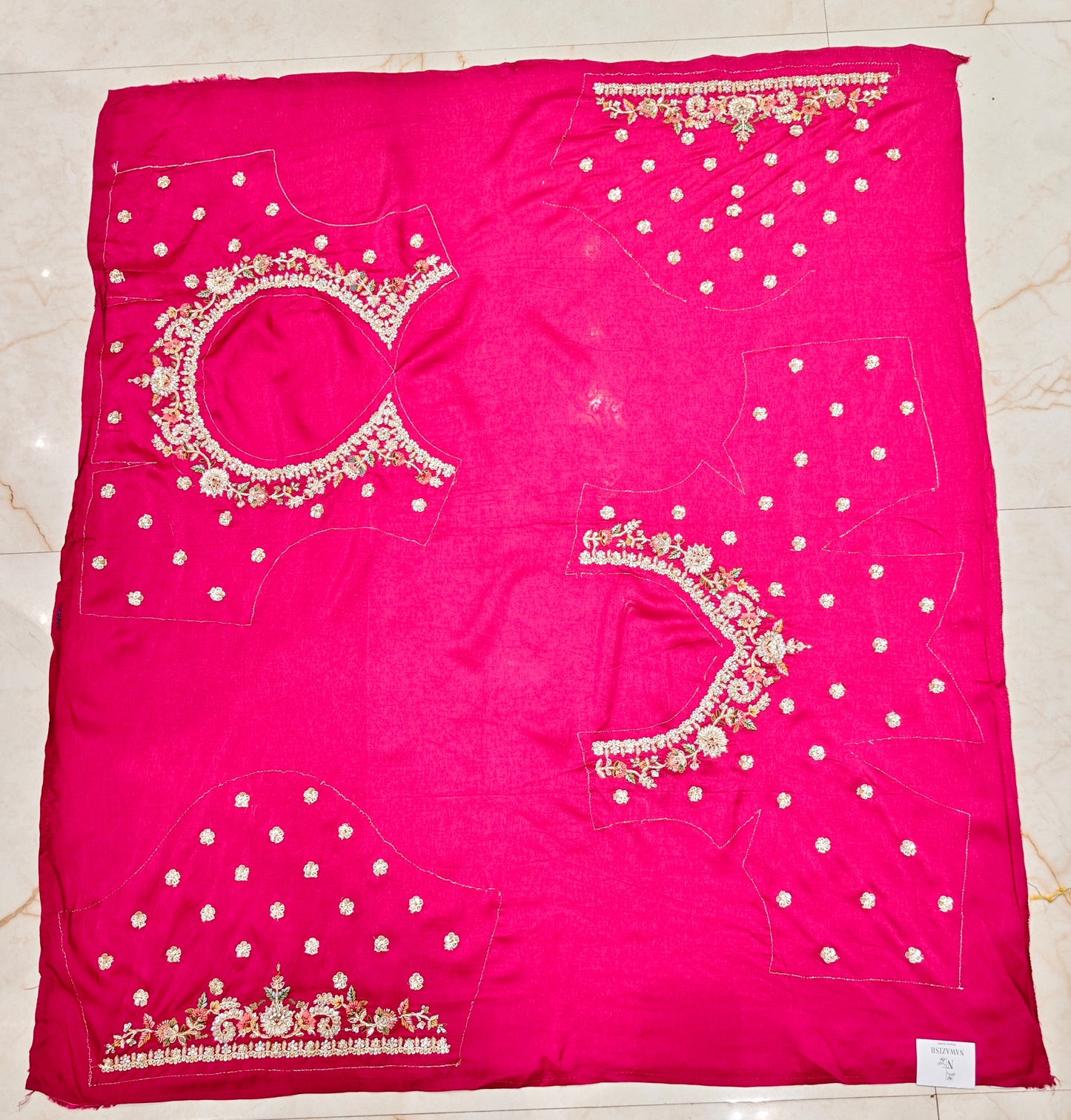 Pink & Cherry Red Jacquard Tissue Saree