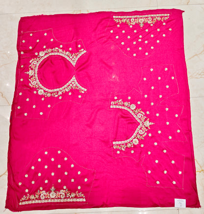 Pink & Cherry Red Jacquard Tissue Saree