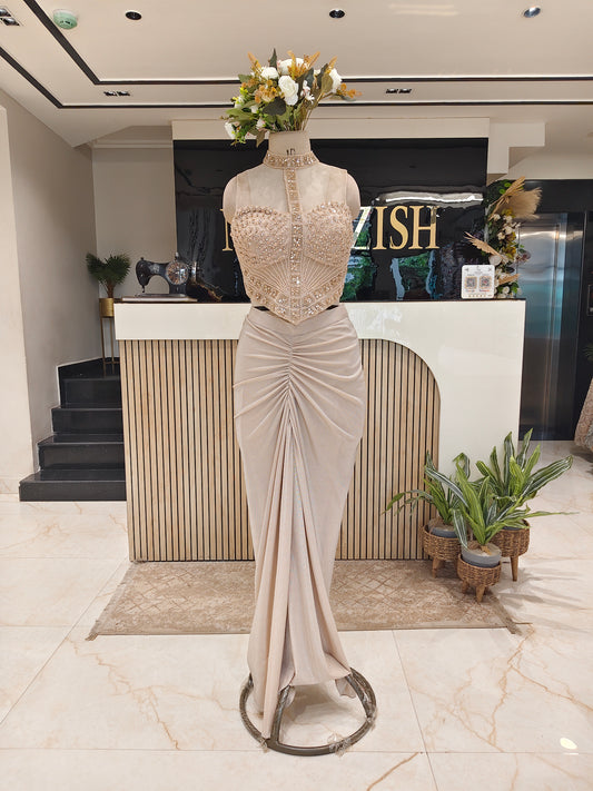 Golden Net Indo-Western Set