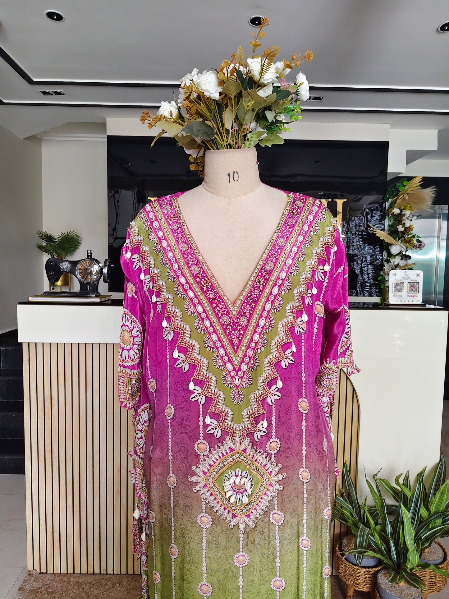 Ombre Crepe Indo-Western Kaftan