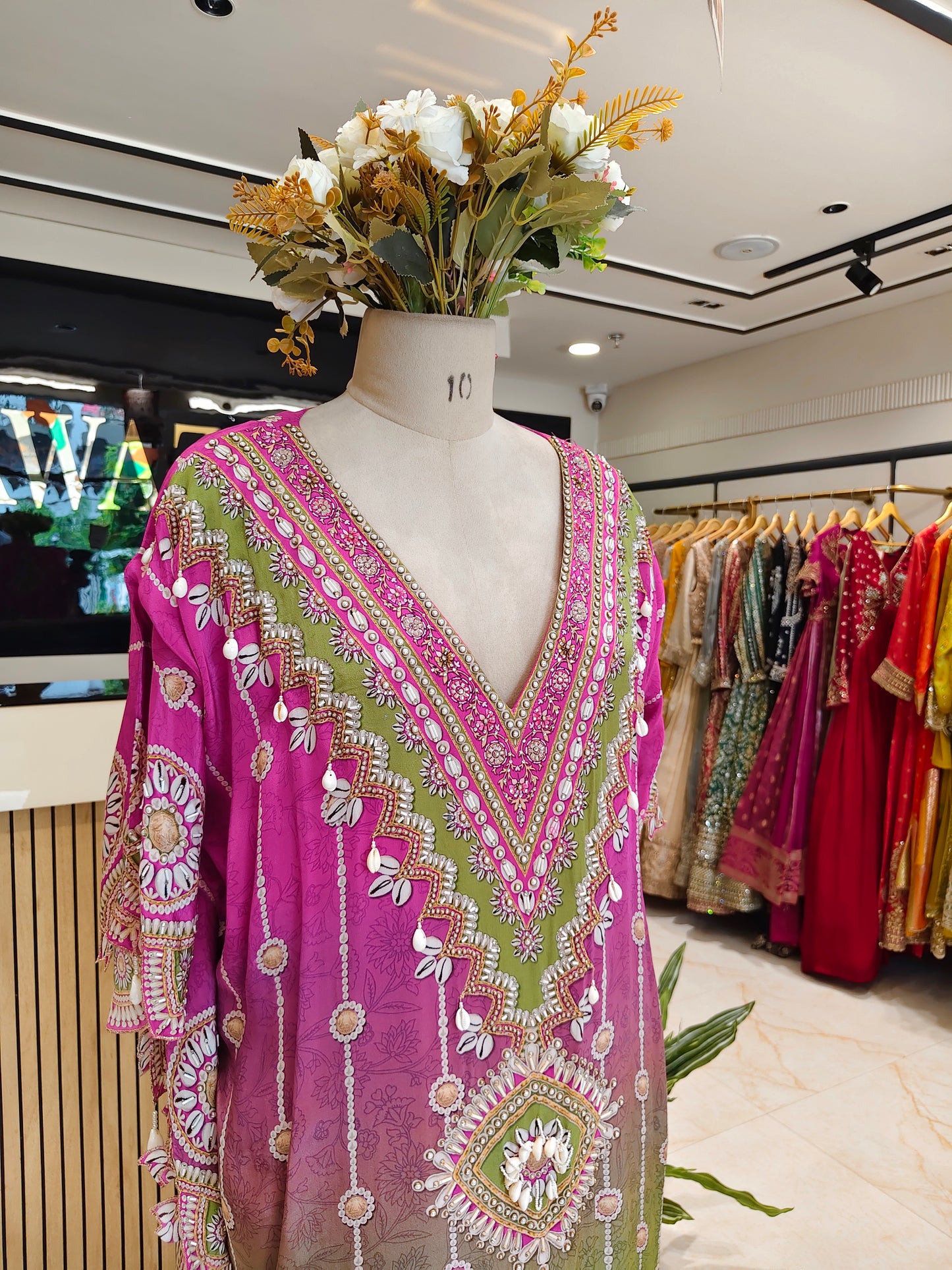 Ombre Crepe Indo-Western Kaftan