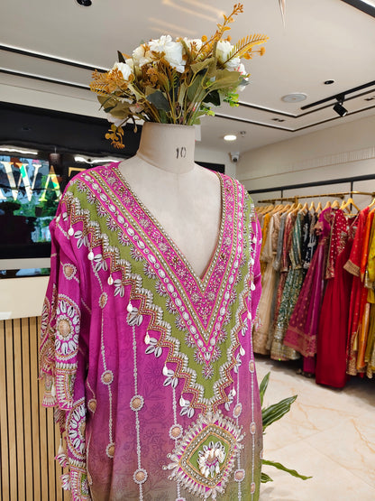 Ombre Crepe Indo-Western Kaftan