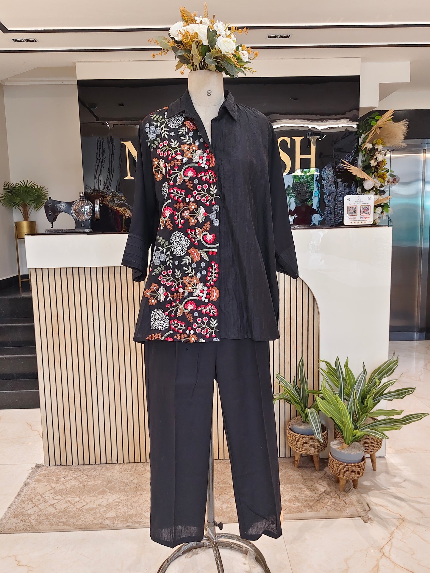 Black Cotton Co-ord Set