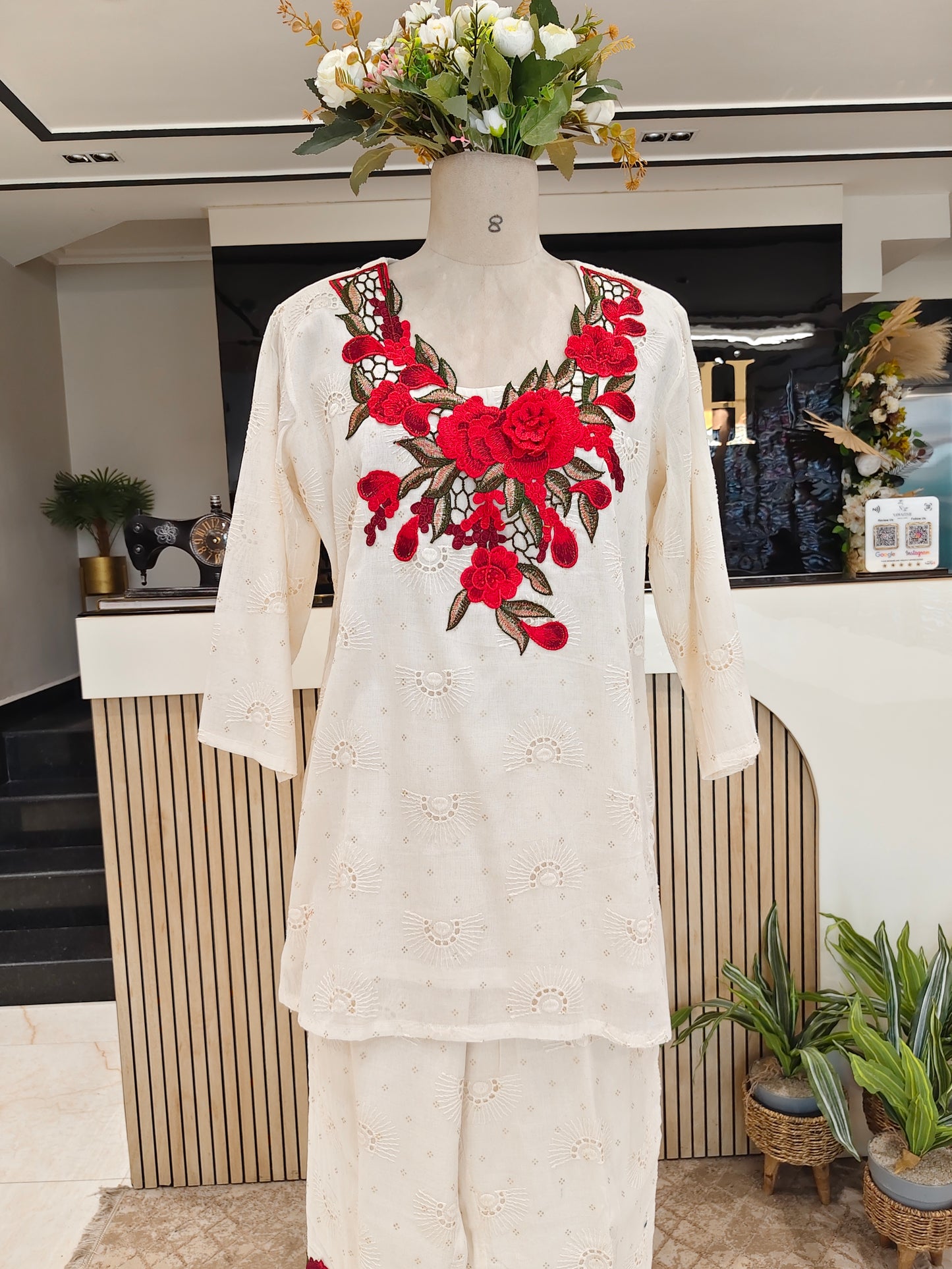 Off White Cotton Co-ord Set