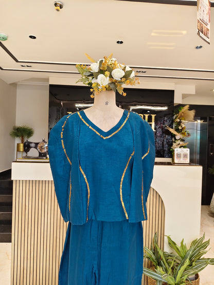 Blue Silk Co-ord Set