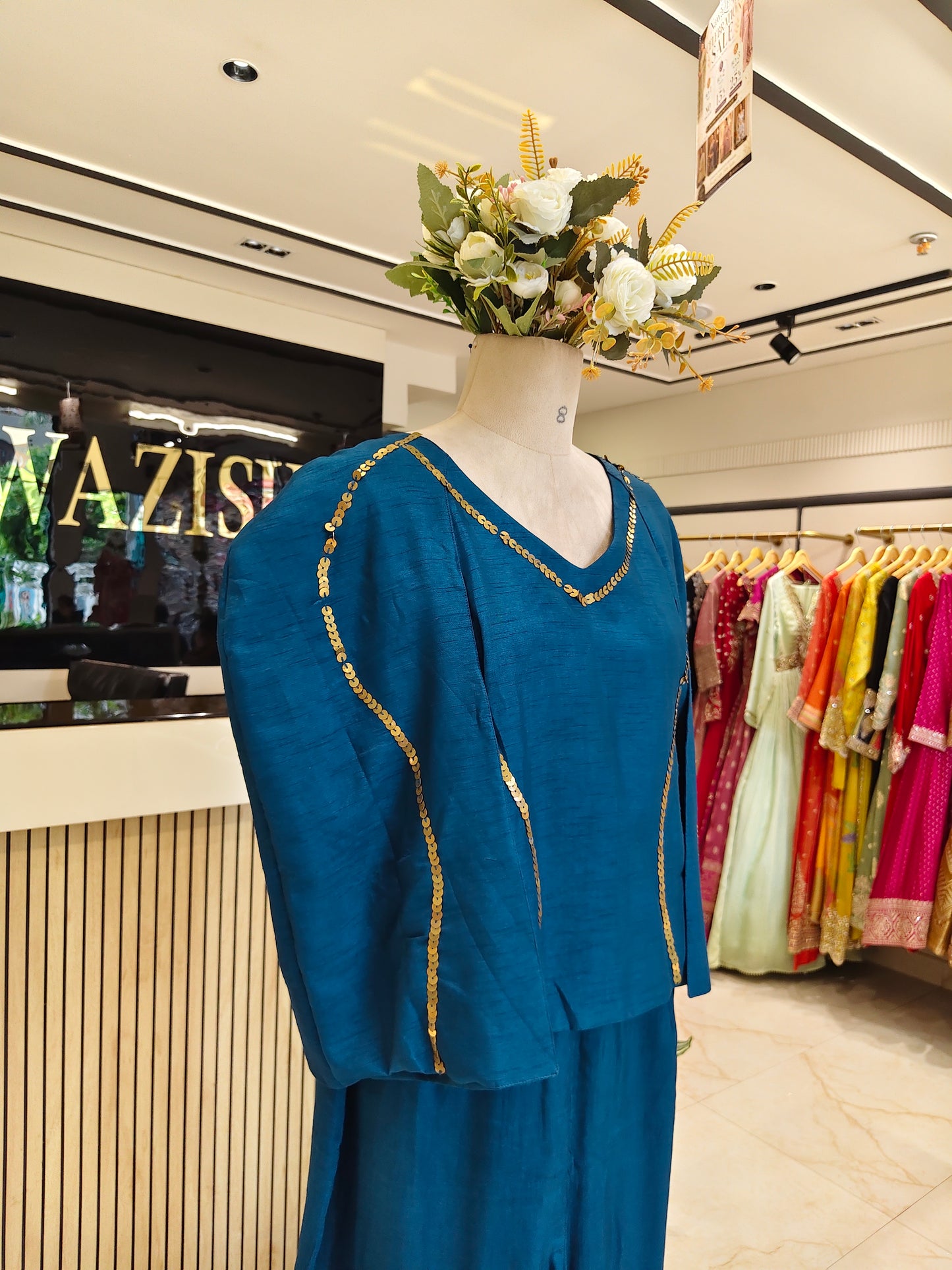 Blue Silk Co-ord Set