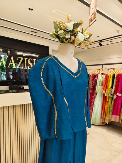 Blue Silk Co-ord Set