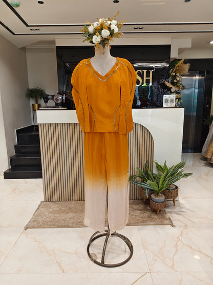 Mustard Crepe Co-ord Set