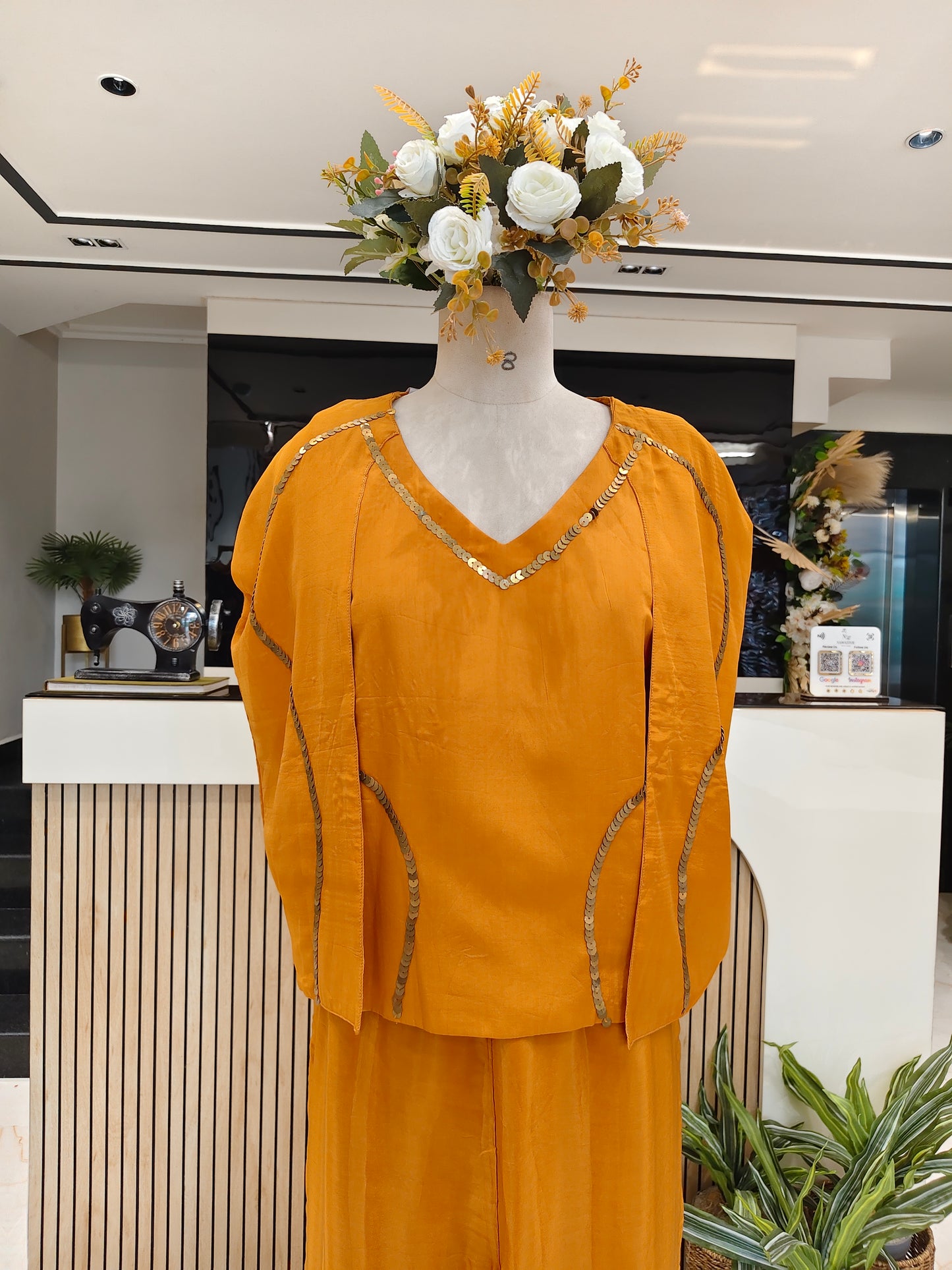 Mustard Crepe Co-ord Set