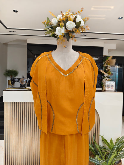 Mustard Crepe Co-ord Set