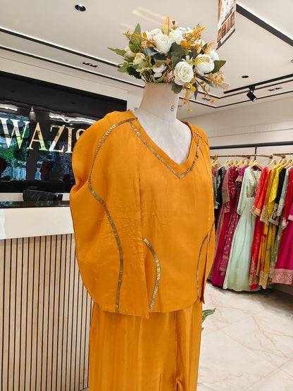 Mustard Crepe Co-ord Set