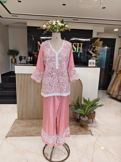 Onion Pink Crepe Co-ord Set