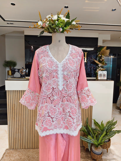 Onion Pink Crepe Co-ord Set