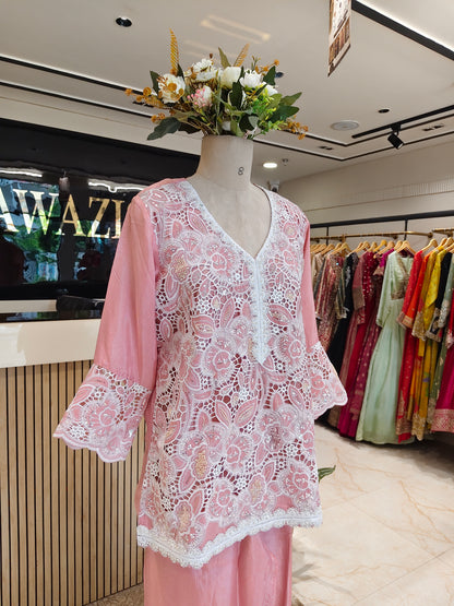 Onion Pink Crepe Co-ord Set