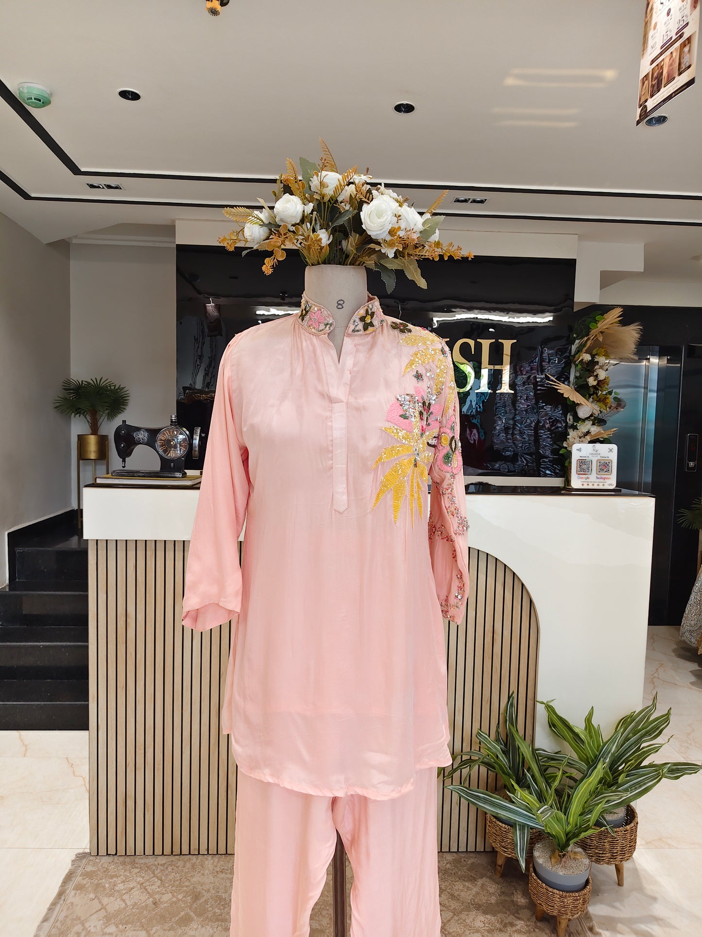Peach Crepe Co-ord Set
