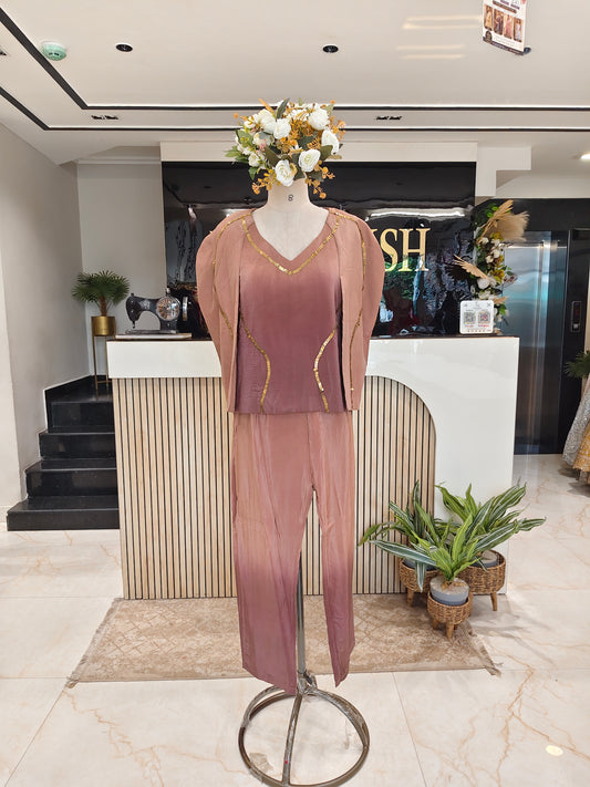 Brown Crepe Co-ord Set