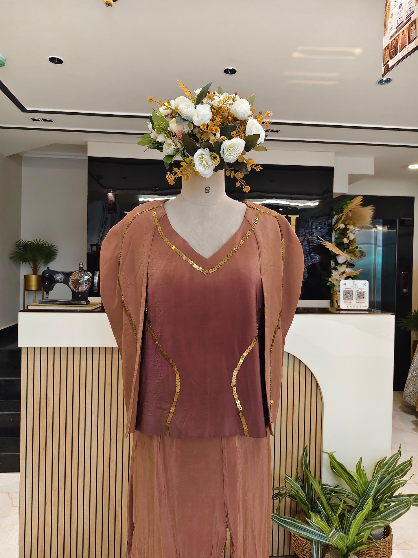 Brown Crepe Co-ord Set