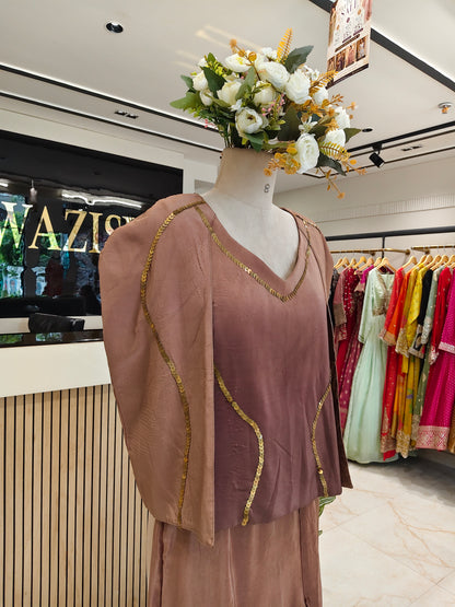 Brown Crepe Co-ord Set