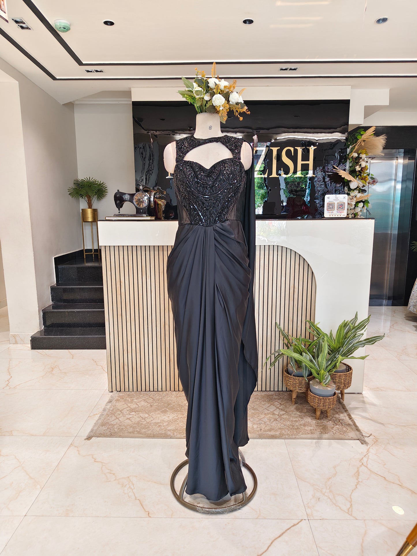 Black Net Designer Gown