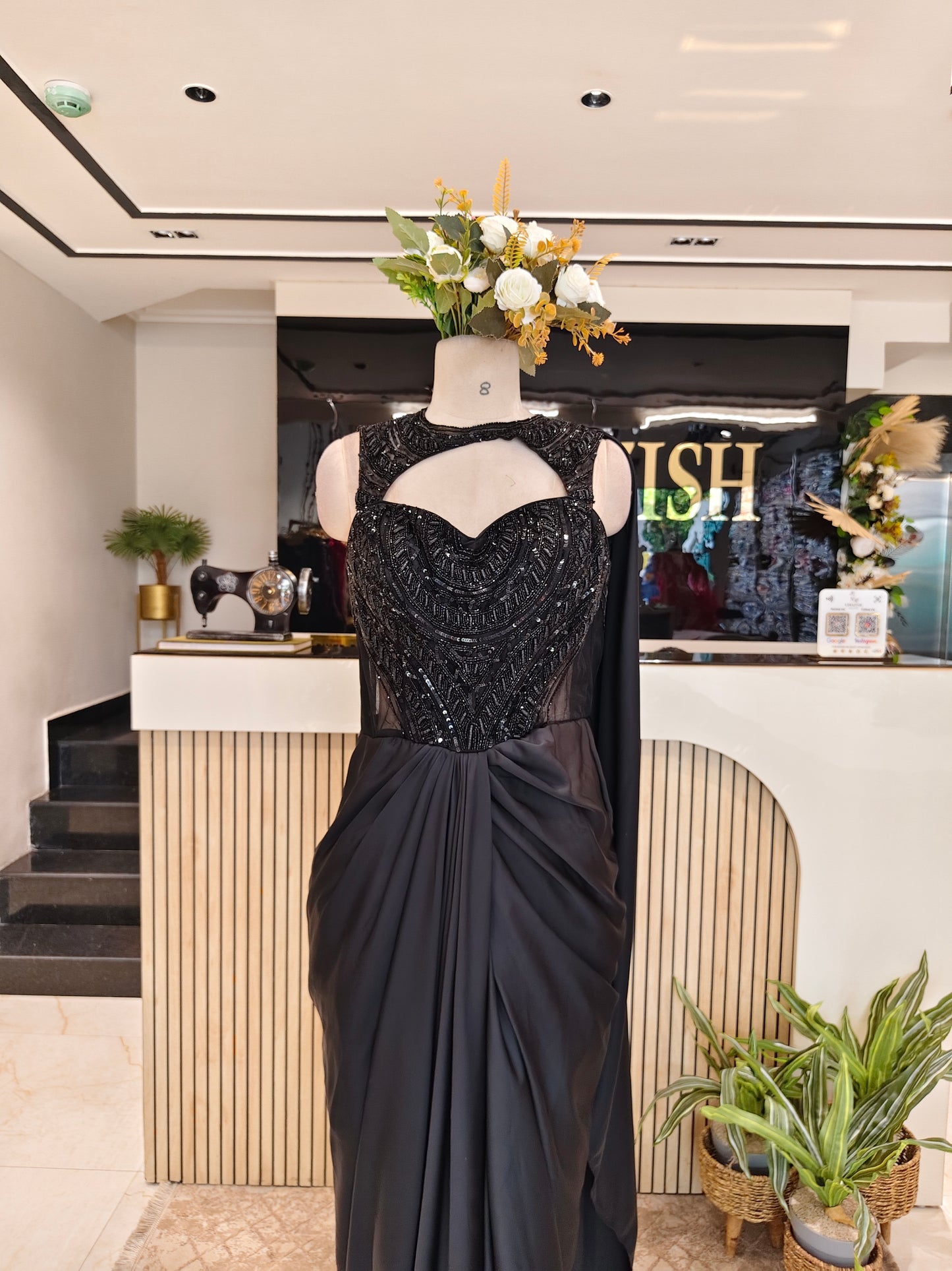 Black Net Designer Gown