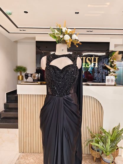 Black Net Designer Gown