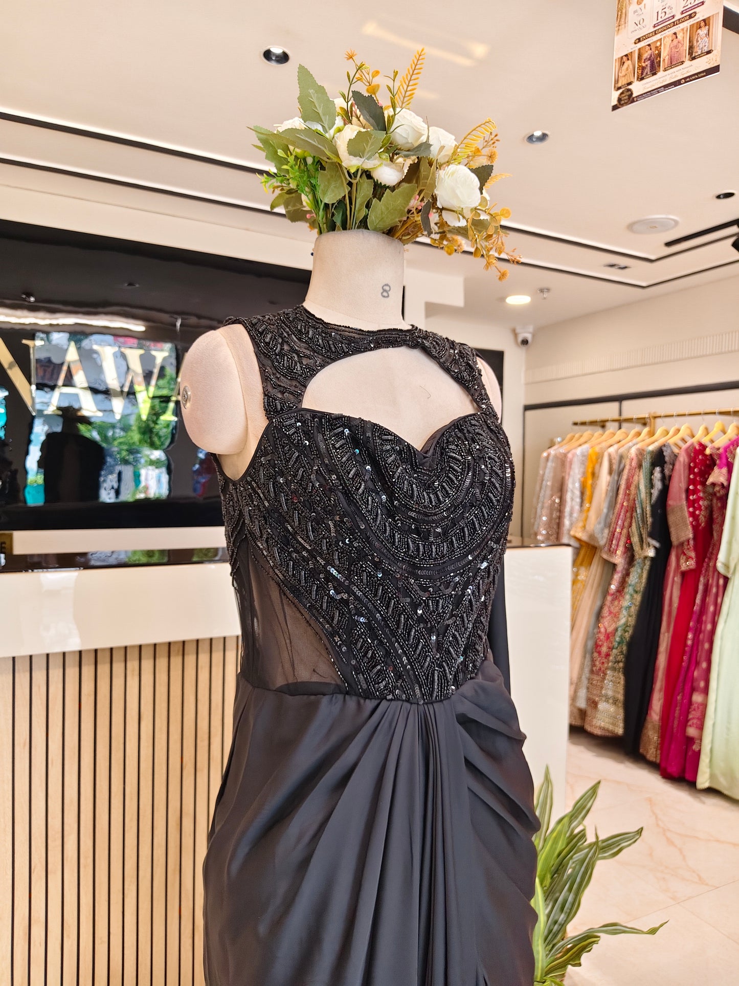 Black Net Designer Gown