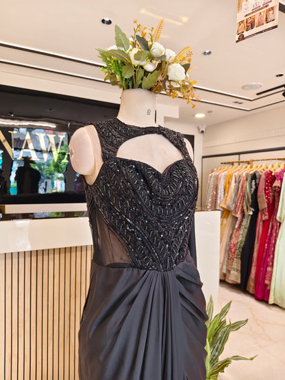 Black Net Designer Gown