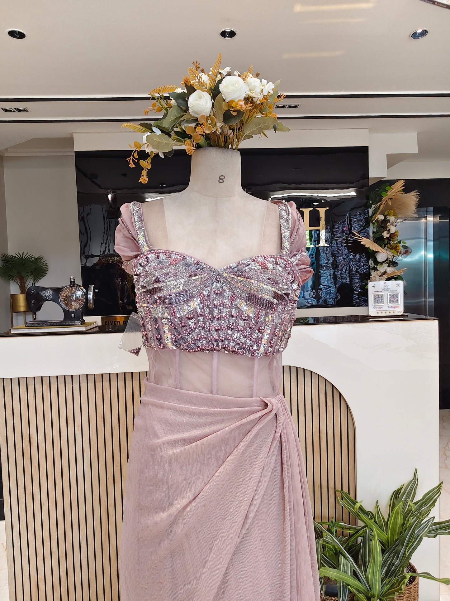 Lavender Crush Tissue Indo-Western Gown