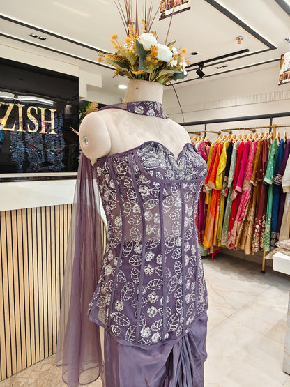 Purple Net Lycra Co-ord Set
