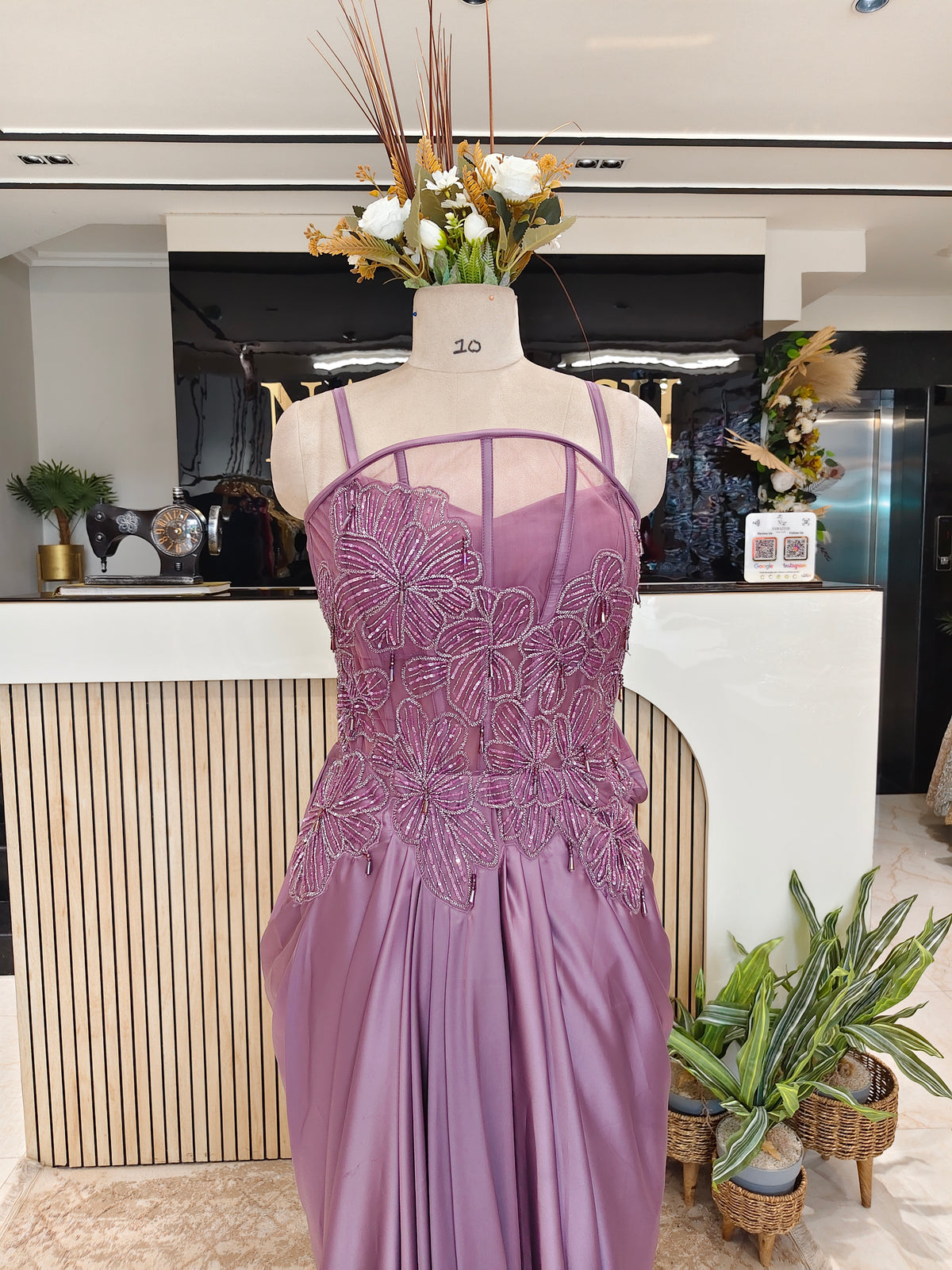Purple Lycra Indo-Western Gown
