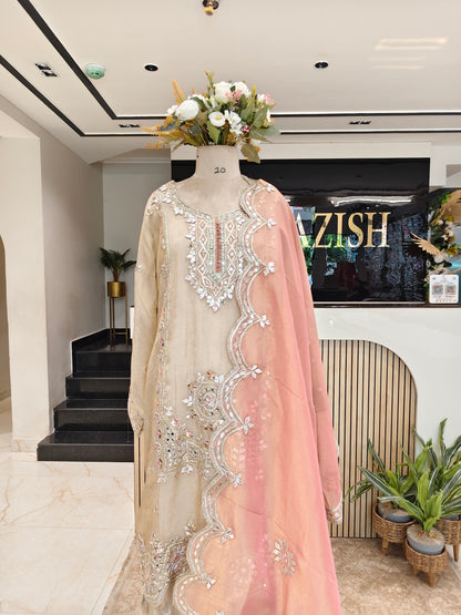 Golden Tissue Kurta Palazzo Set