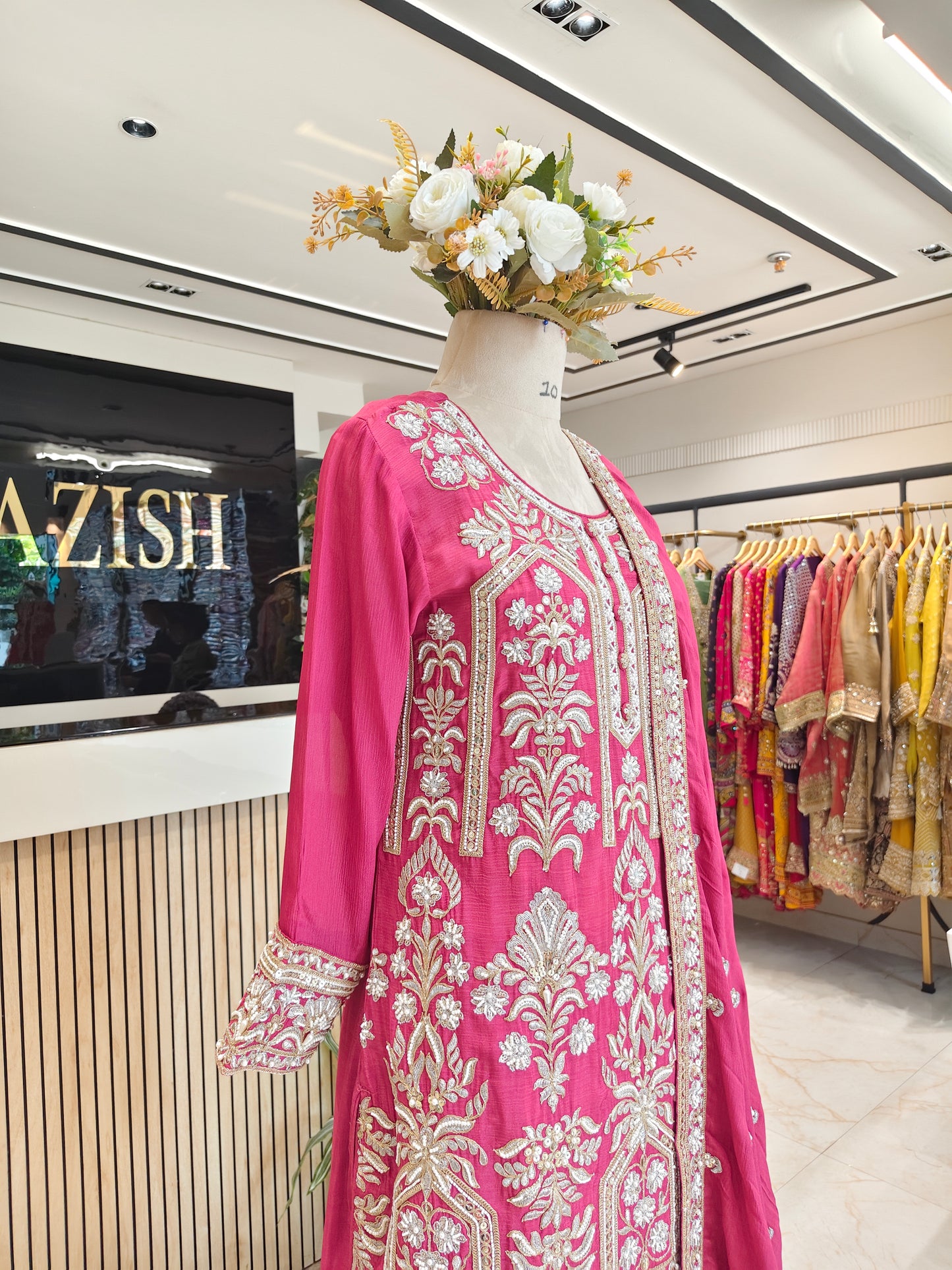 Onion Pink Kurta Farshi Salwar Set