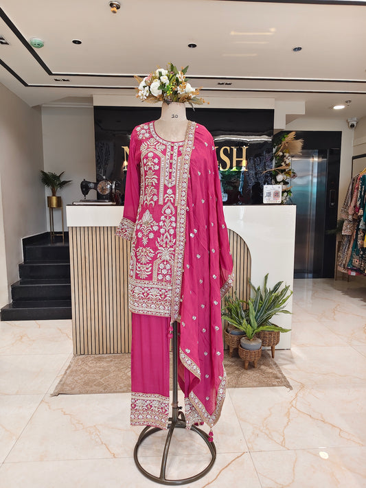 Onion Pink Kurta Farshi Salwar Set