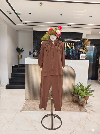 Brown Lycra Co-ord Set