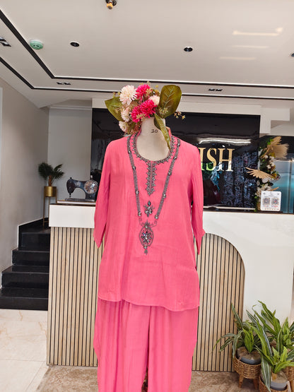 Pink Cotton Co-ord Set