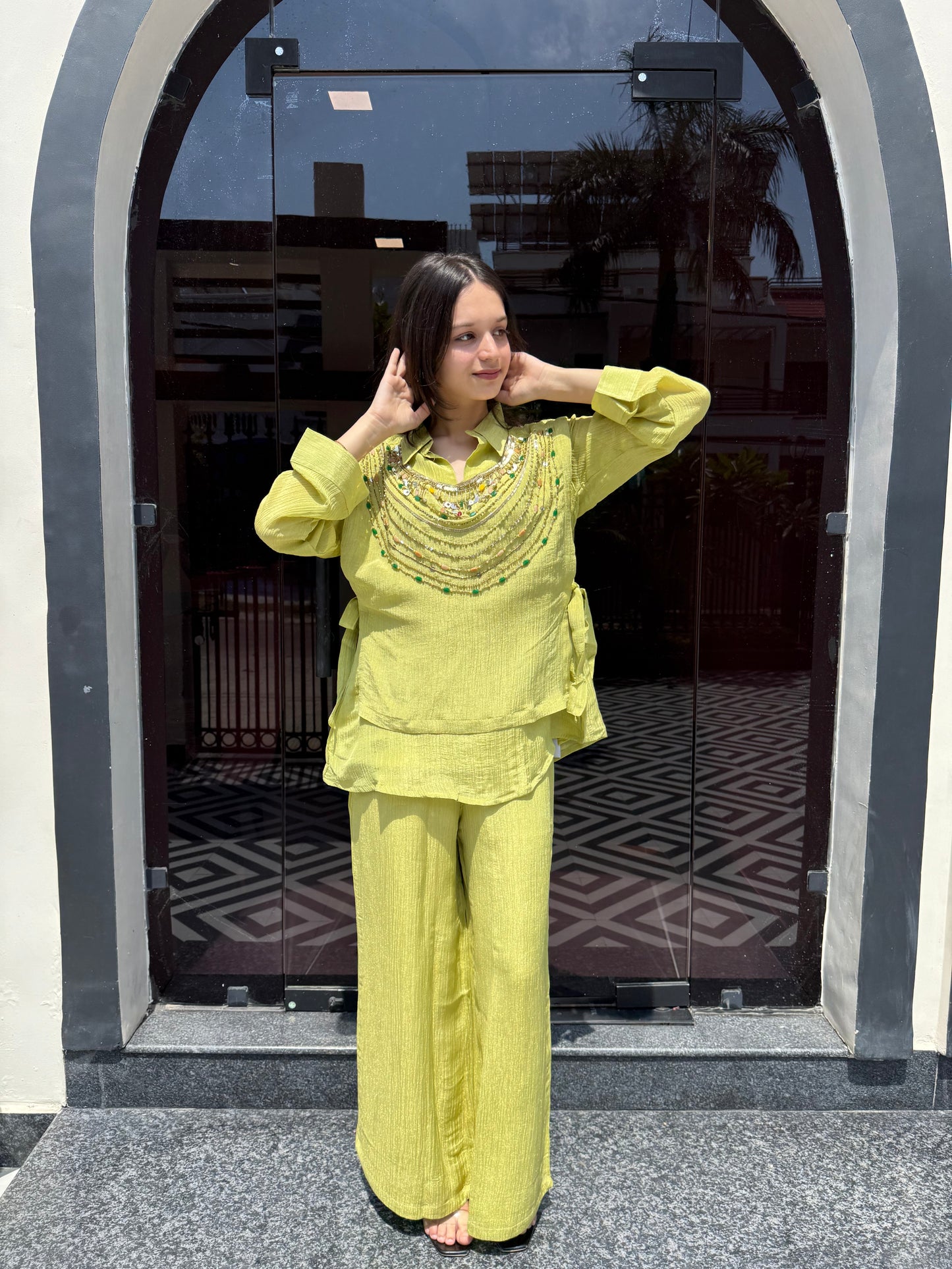 Designer Linen Tissue Co-Ord Set