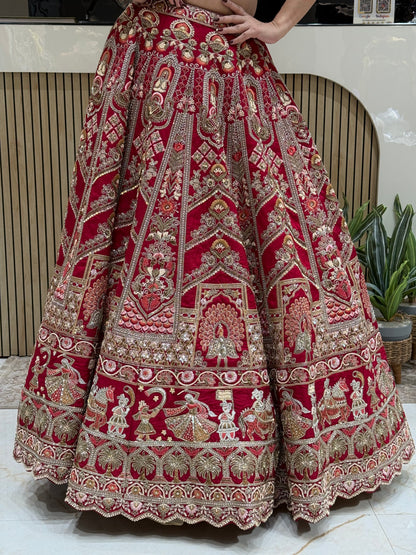 Maroon Rajwada Bridal Lehenga