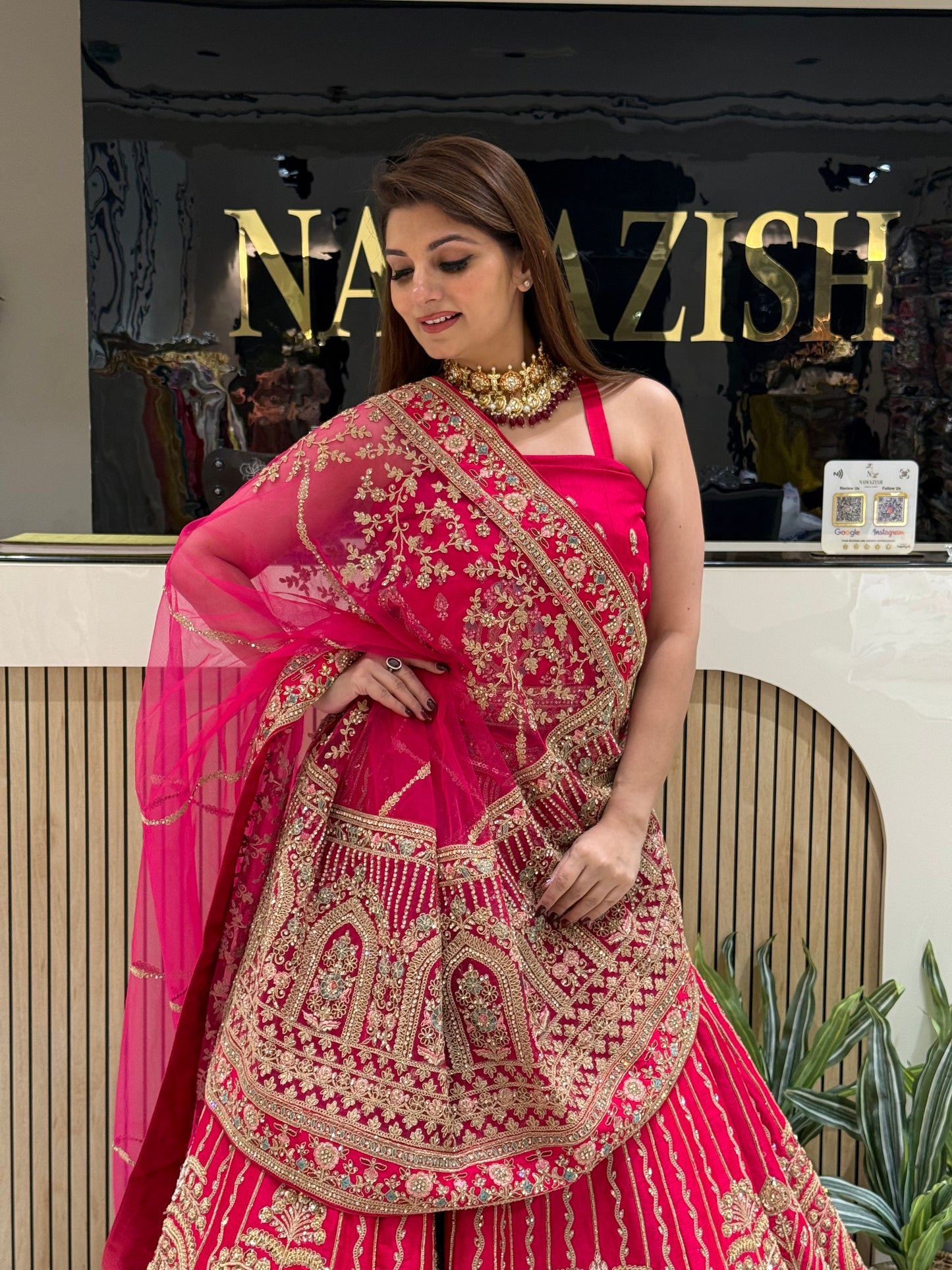 Royal Rani Pink Bridal Lehenga with Double Net Dupatta