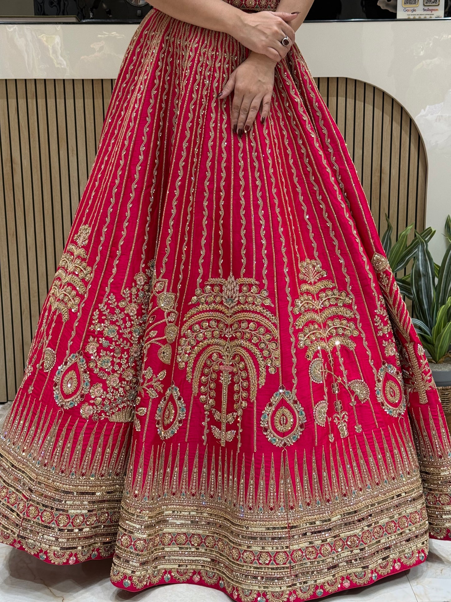 Royal Rani Pink Bridal Lehenga with Double Net Dupatta