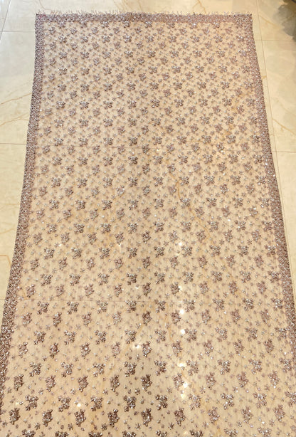 Elegant Lavender Net Saree with Sequins & Katdana Work